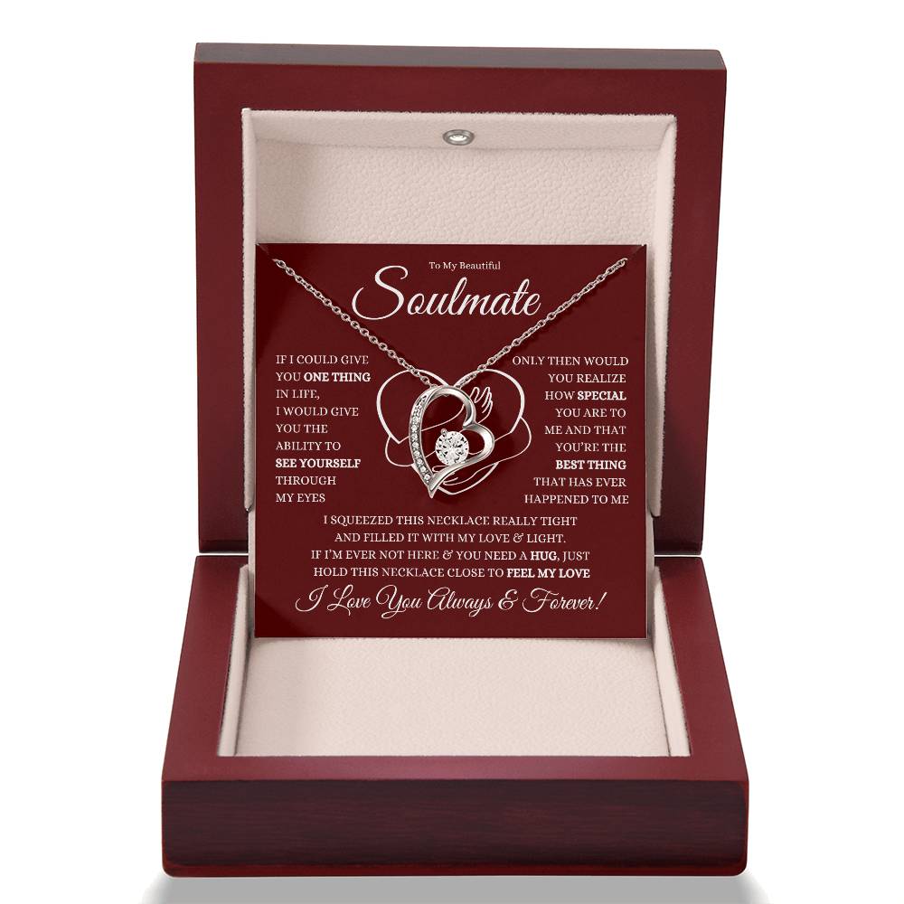 TO MY BEAUTIFUL SOULMATE FOREVER LOVE HEART NECKLACE