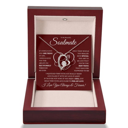 TO MY BEAUTIFUL SOULMATE FOREVER LOVE HEART NECKLACE