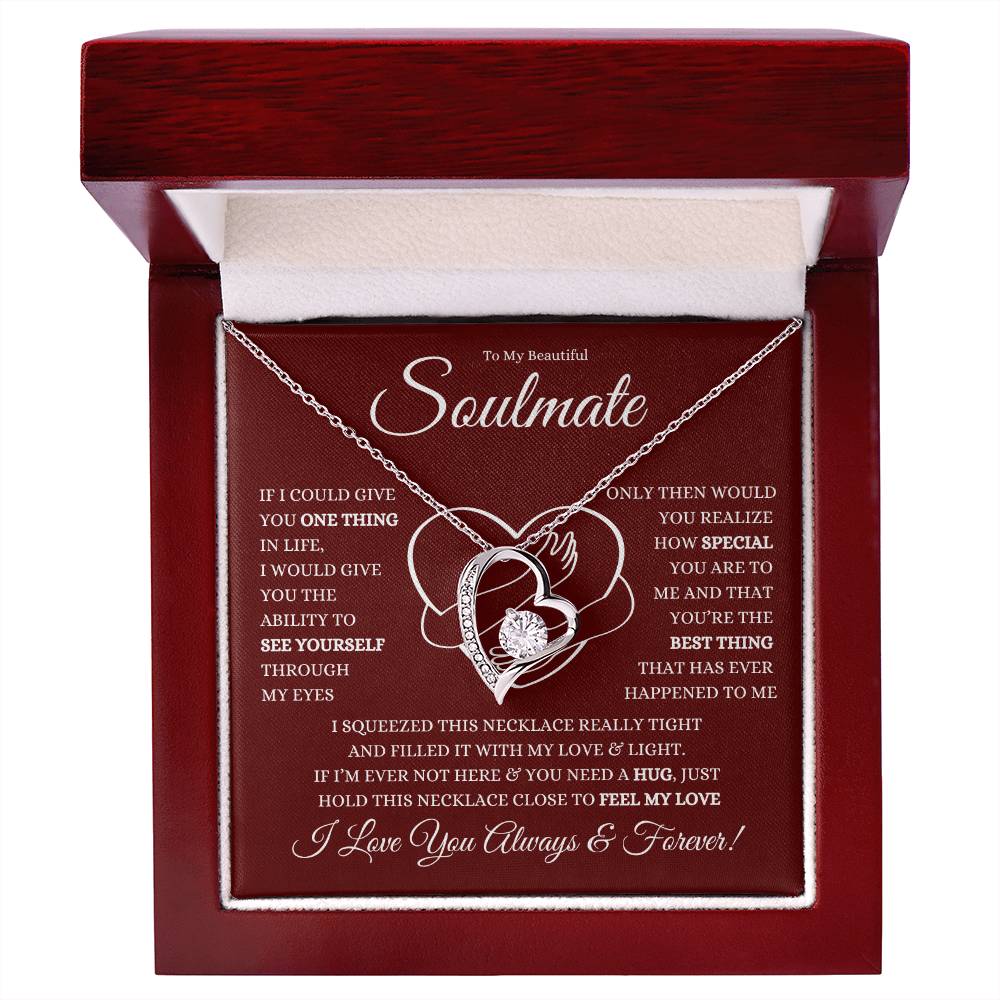TO MY BEAUTIFUL SOULMATE FOREVER LOVE HEART NECKLACE