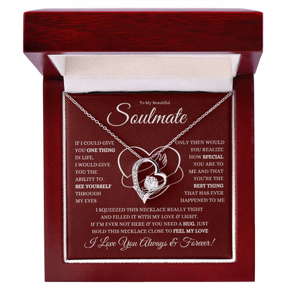 TO MY BEAUTIFUL SOULMATE FOREVER LOVE HEART NECKLACE