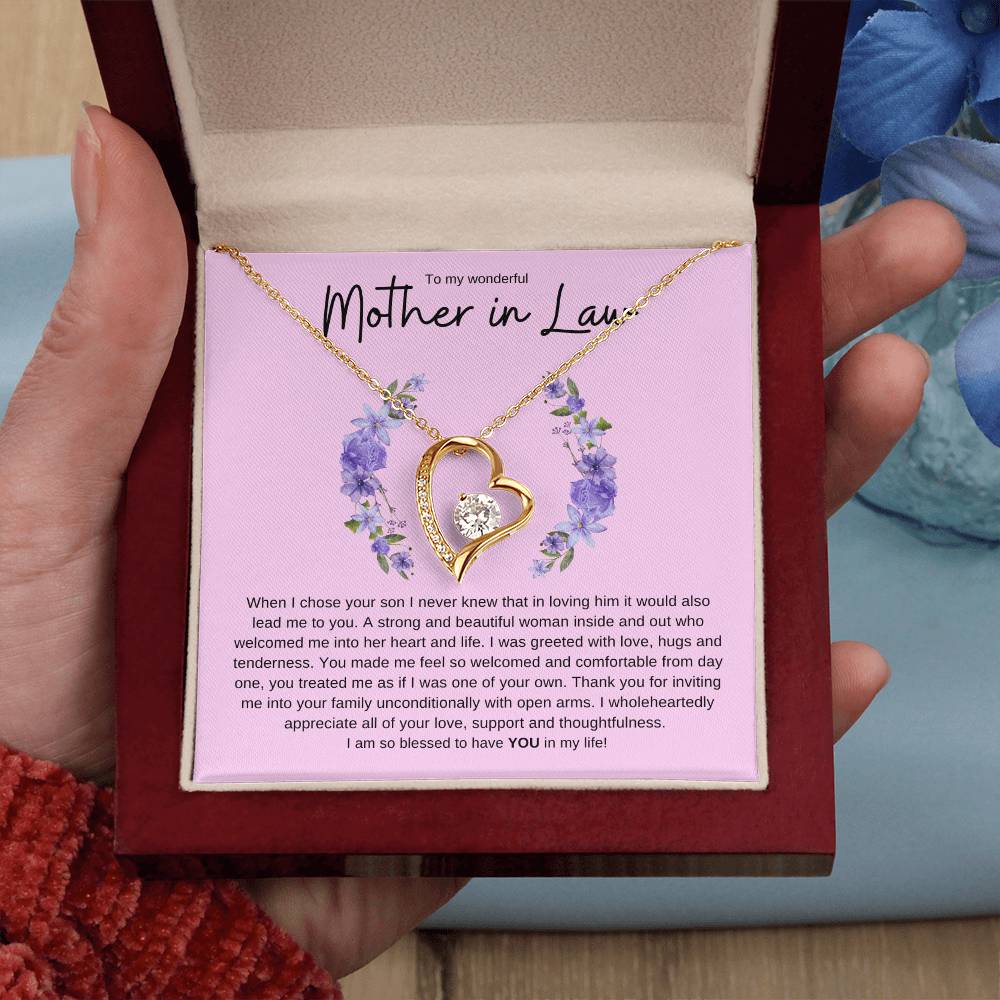 MOTHER IN LAW FOREVER LOVE HEART NECKLACE