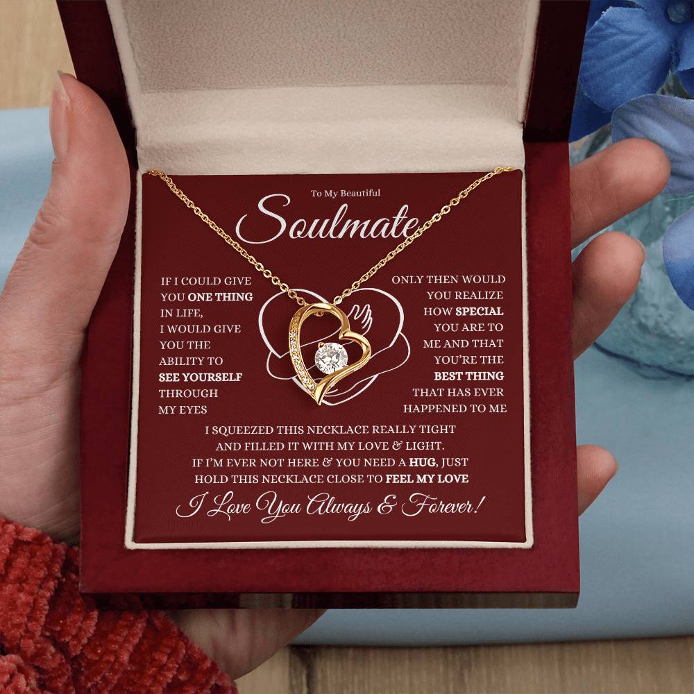 TO MY BEAUTIFUL SOULMATE FOREVER LOVE HEART NECKLACE