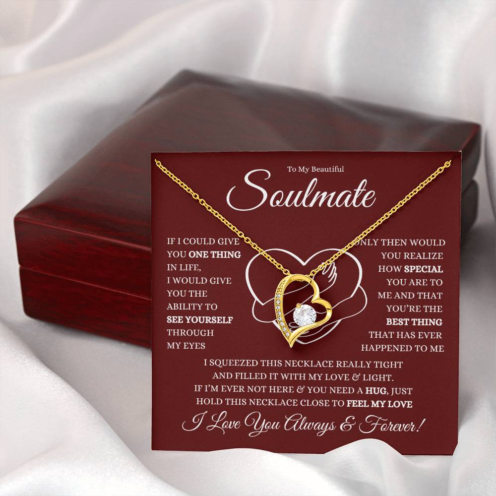 TO MY BEAUTIFUL SOULMATE FOREVER LOVE HEART NECKLACE
