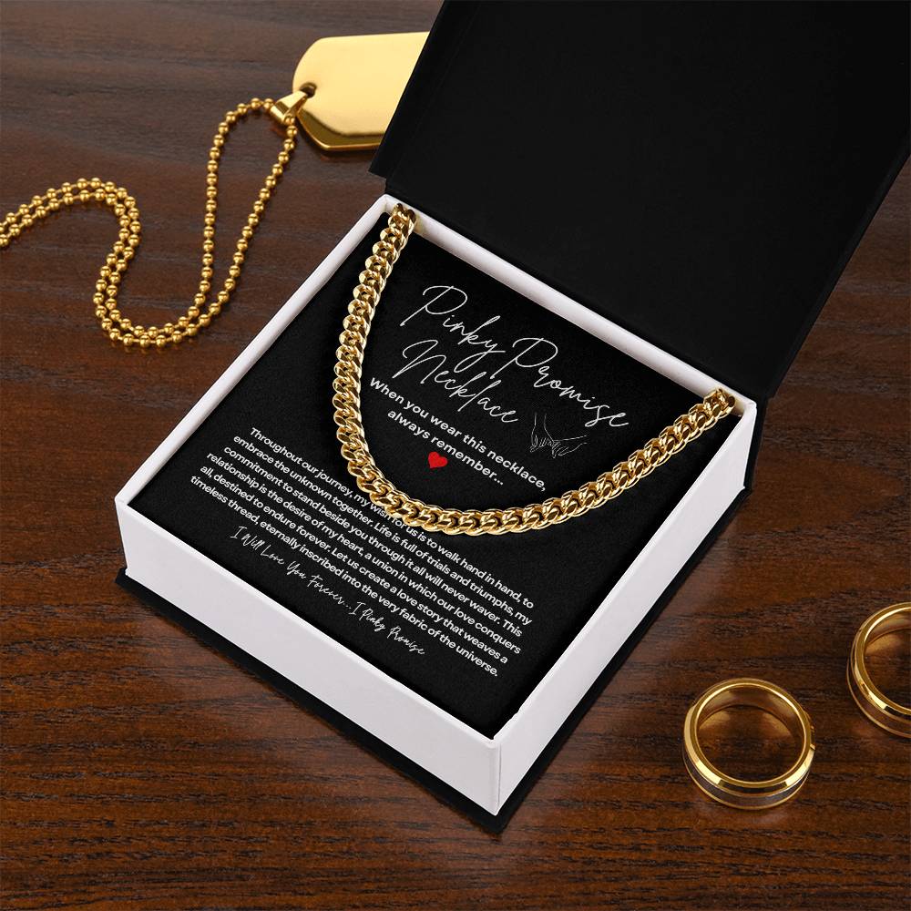 PInky Promise Necklace - Cuban Link Chain