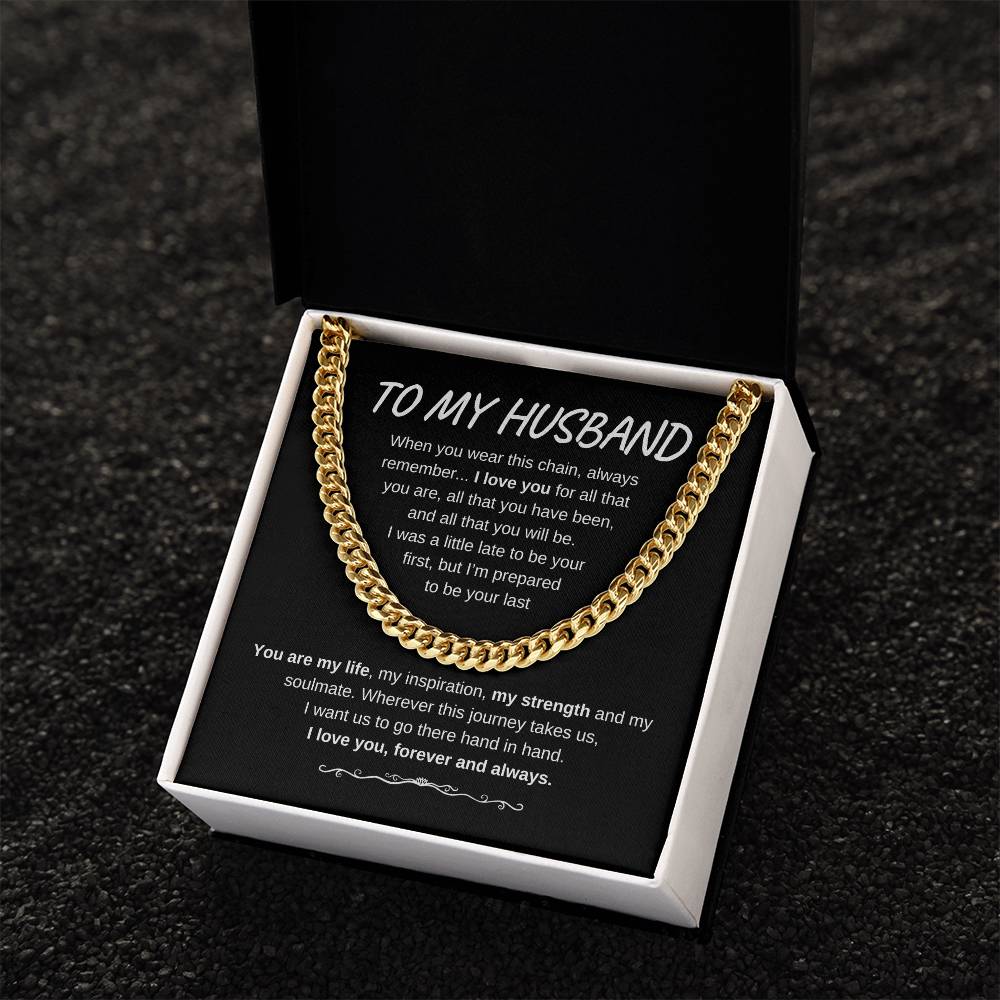 TO MY HUSBAND CUBAN LINK CHAIN