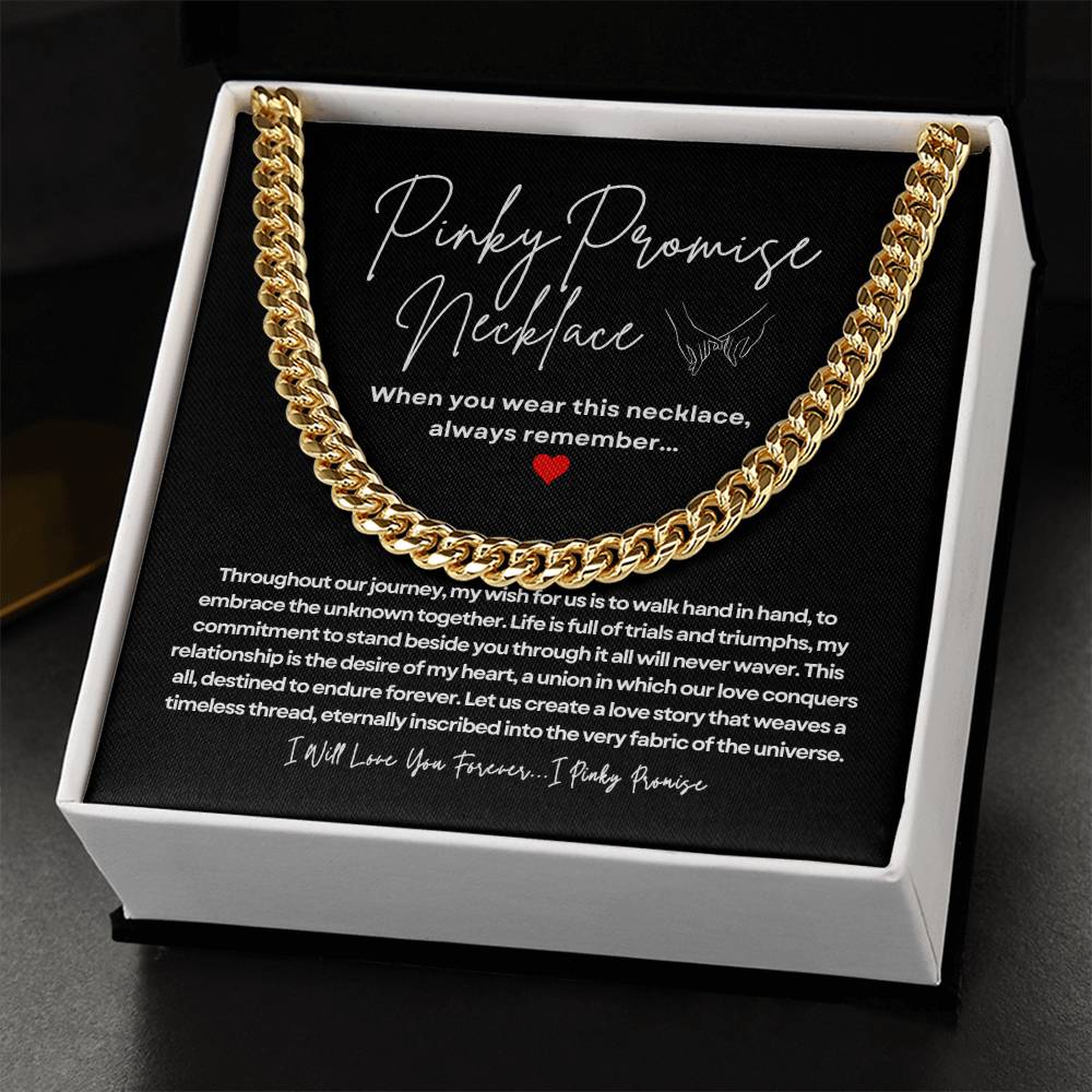 PInky Promise Necklace - Cuban Link Chain