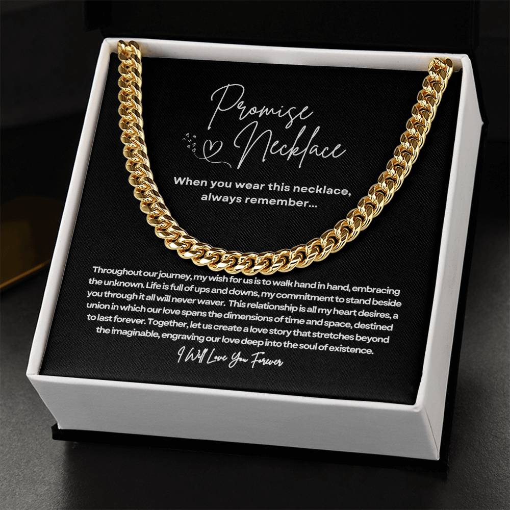 Promise Necklace for him - Cuban Link Chain