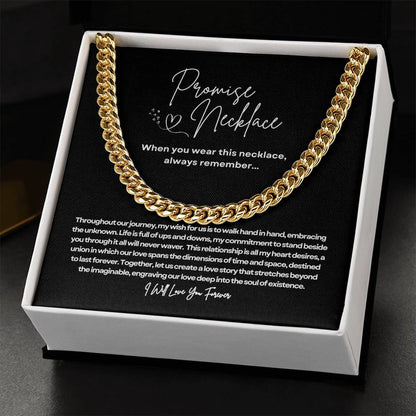 Promise Necklace for him - Cuban Link Chain