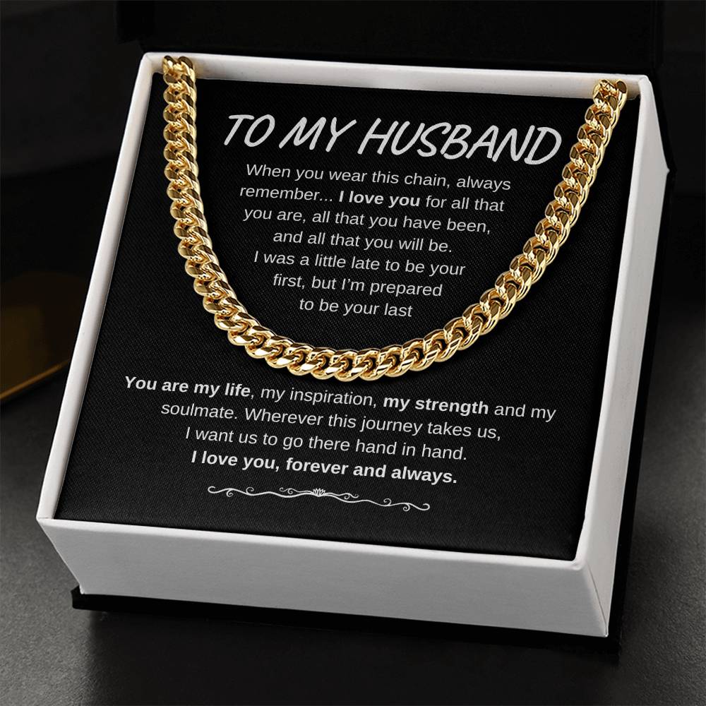 TO MY HUSBAND CUBAN LINK CHAIN