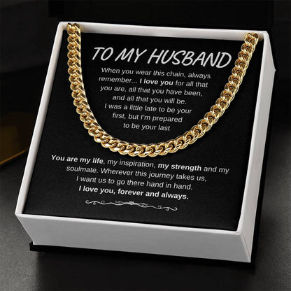 TO MY HUSBAND CUBAN LINK CHAIN