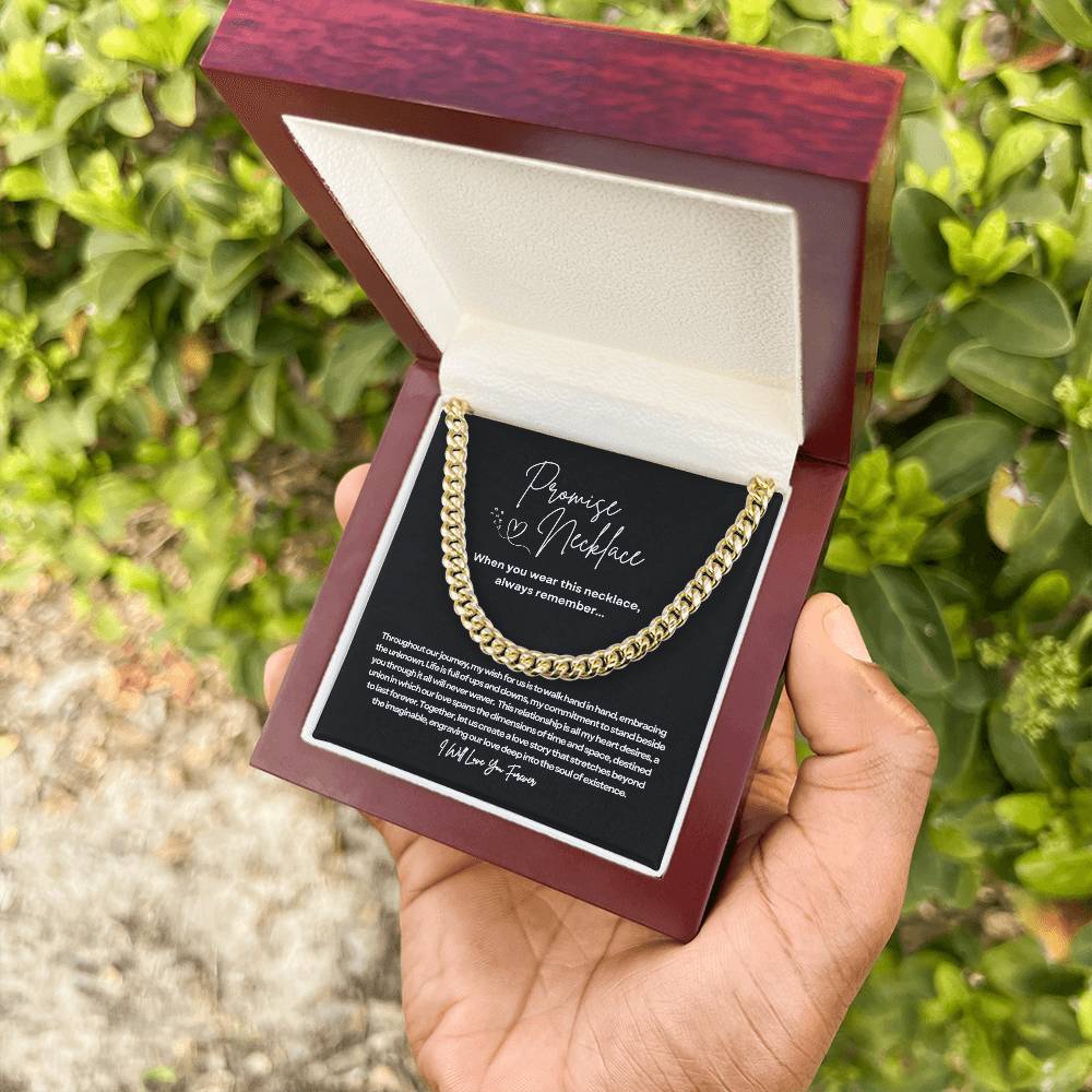 Promise Necklace for him - Cuban Link Chain