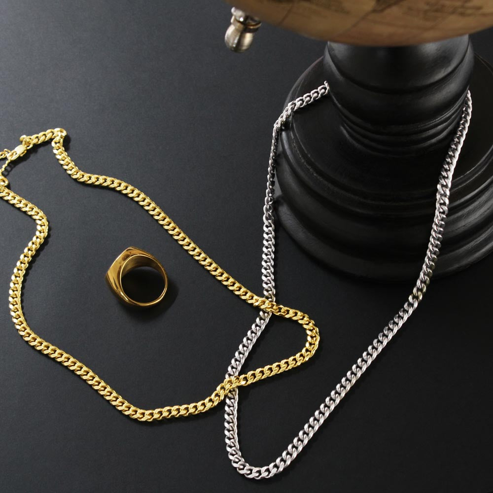 Promise Necklace for him - Cuban Link Chain