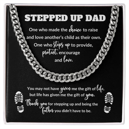 STEPPED UP DAD CHAIN LINK NECKLACE - FATHER'S DAY