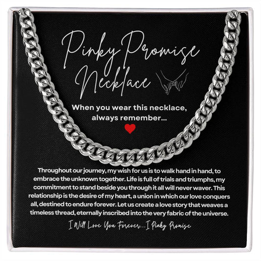 PInky Promise Necklace - Cuban Link Chain