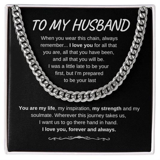 TO MY HUSBAND CUBAN LINK CHAIN