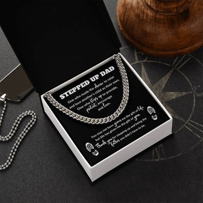 STEPPED UP DAD CHAIN LINK NECKLACE - FATHER'S DAY