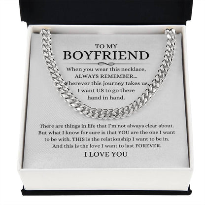 TO MY BOYFRIEND CUBAN LINK CHAIN NECKLACE ANNIVERSARY VALENTINE'S DAY