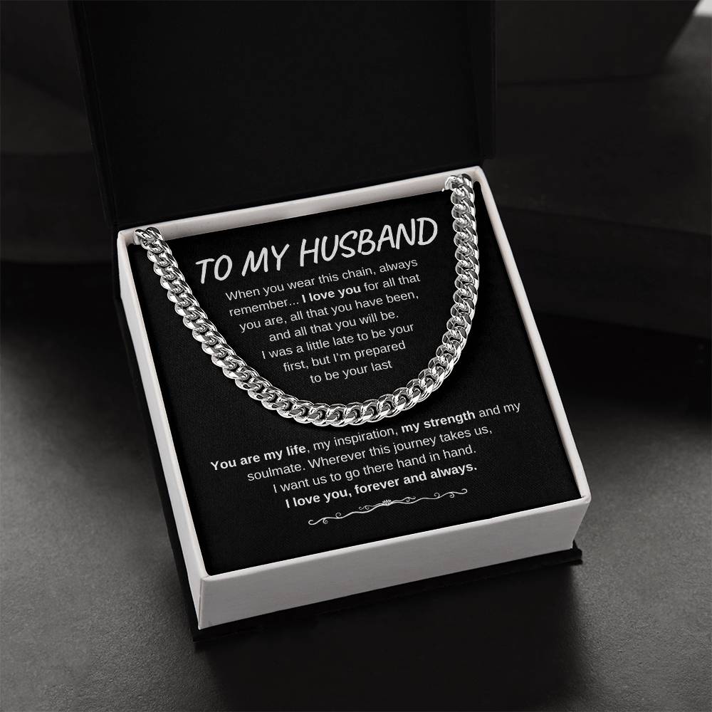 TO MY HUSBAND CUBAN LINK CHAIN