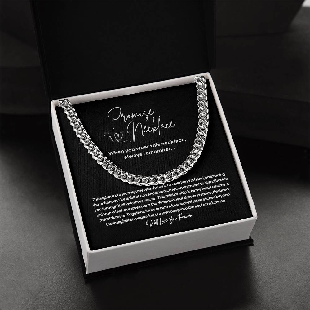 Promise Necklace for him - Cuban Link Chain