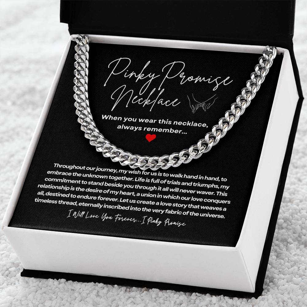 PInky Promise Necklace - Cuban Link Chain