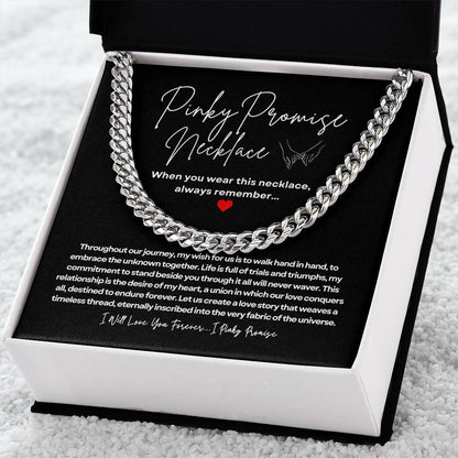 PInky Promise Necklace - Cuban Link Chain