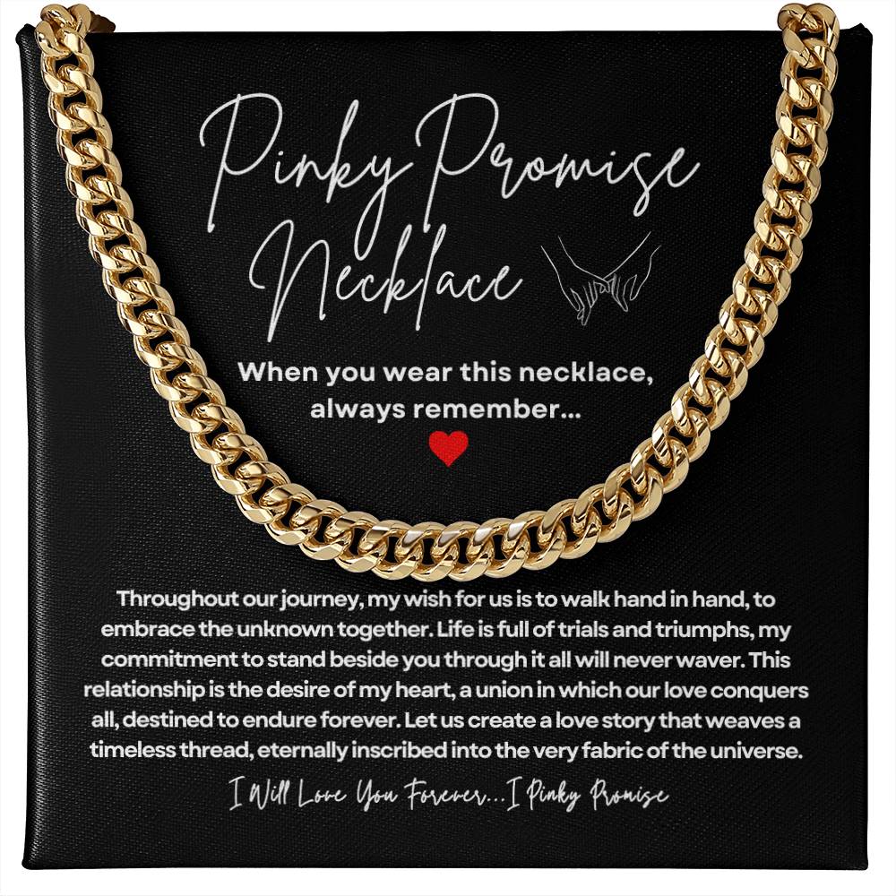 PInky Promise Necklace - Cuban Link Chain
