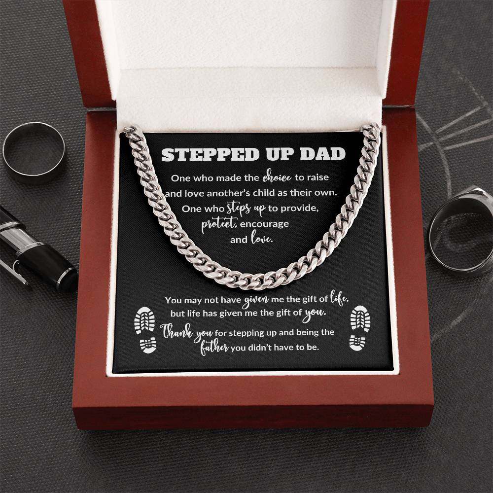 STEPPED UP DAD CHAIN LINK NECKLACE - FATHER'S DAY