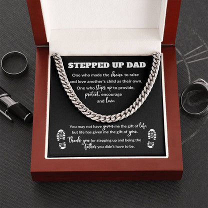 STEPPED UP DAD CHAIN LINK NECKLACE - FATHER'S DAY