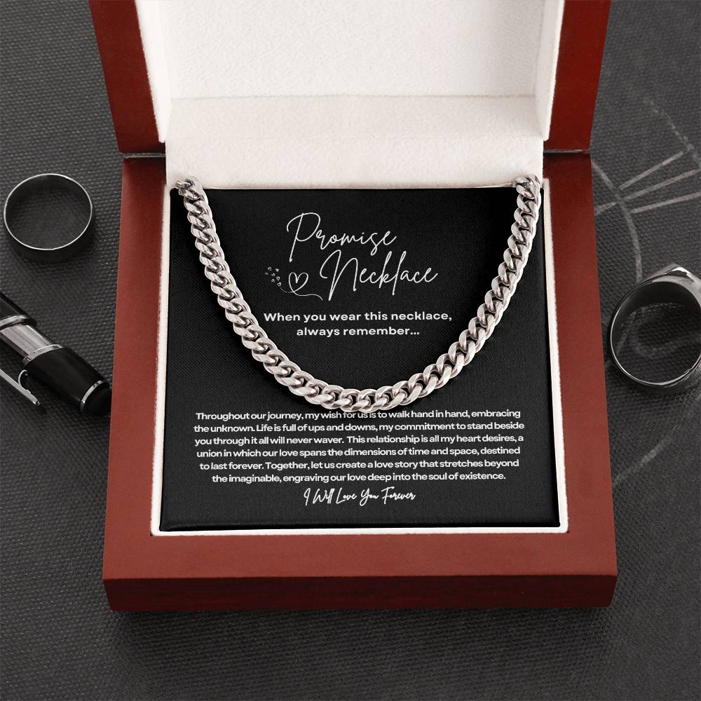 Promise Necklace for him - Cuban Link Chain