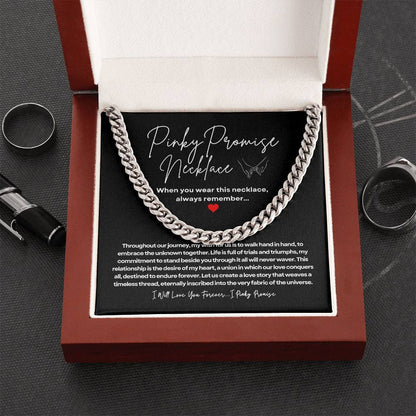 PInky Promise Necklace - Cuban Link Chain