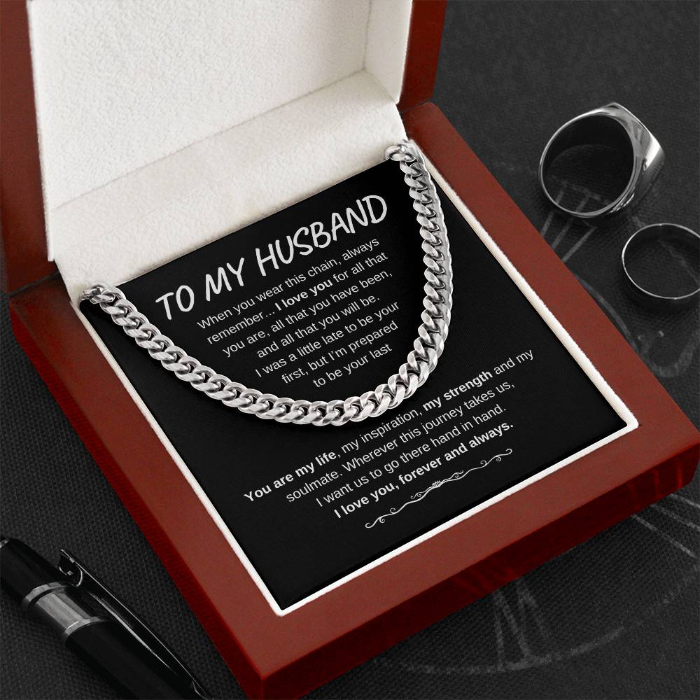 TO MY HUSBAND CUBAN LINK CHAIN