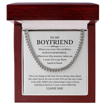 TO MY BOYFRIEND CUBAN LINK CHAIN NECKLACE ANNIVERSARY VALENTINE'S DAY
