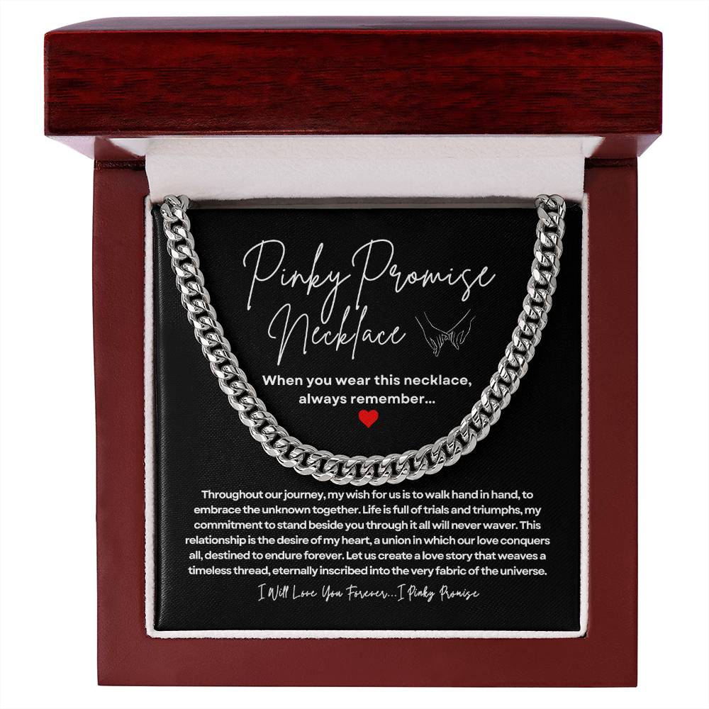 PInky Promise Necklace - Cuban Link Chain