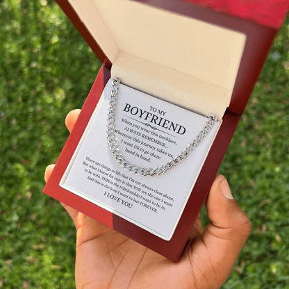 TO MY BOYFRIEND CUBAN LINK CHAIN NECKLACE ANNIVERSARY VALENTINE'S DAY