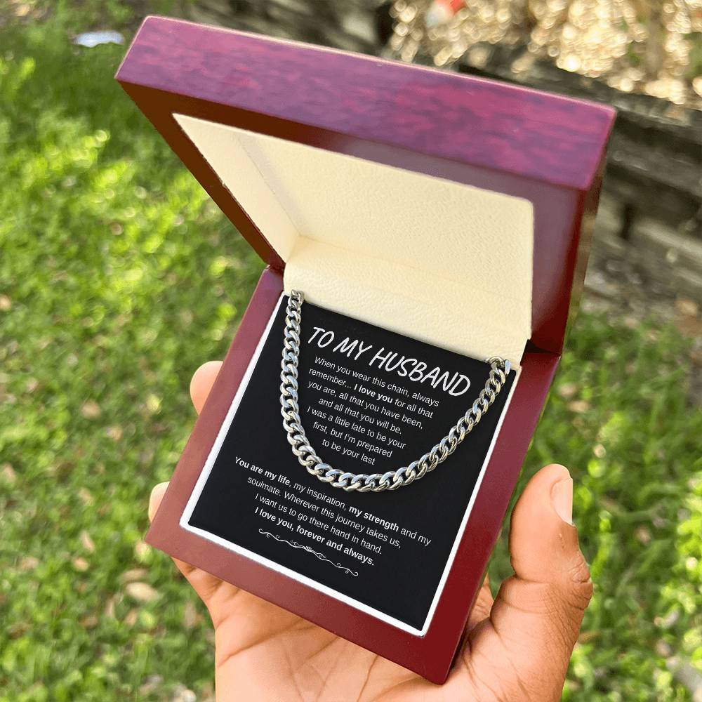 TO MY HUSBAND CUBAN LINK CHAIN