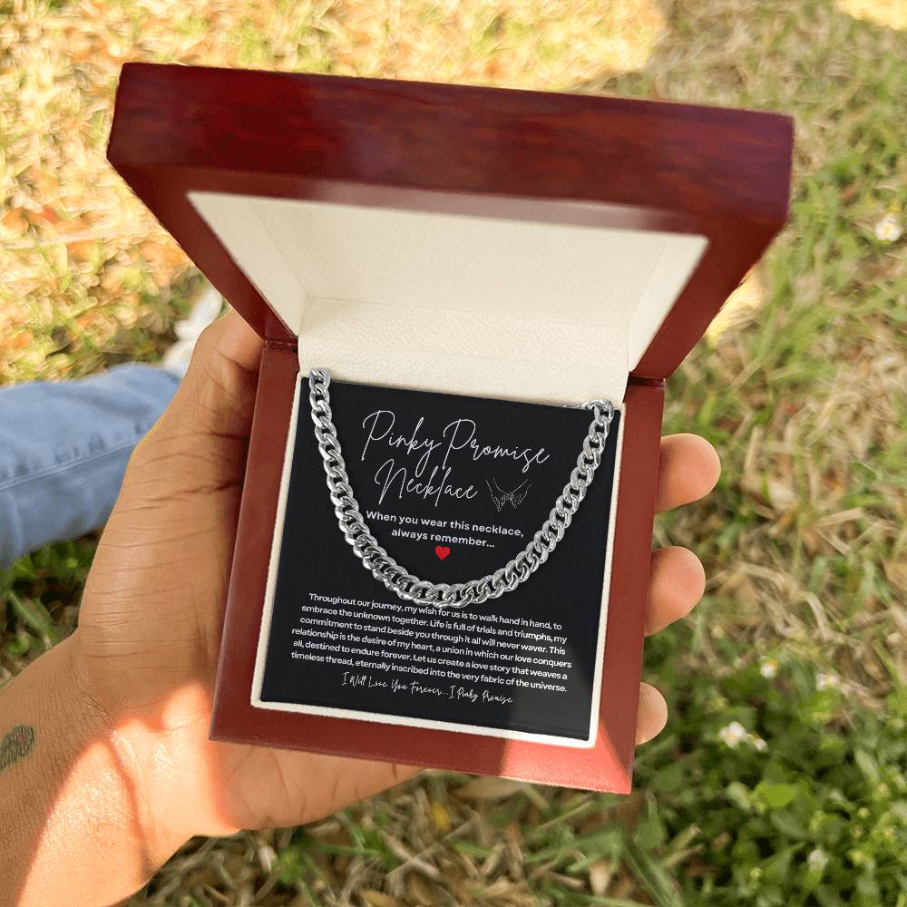 PInky Promise Necklace - Cuban Link Chain