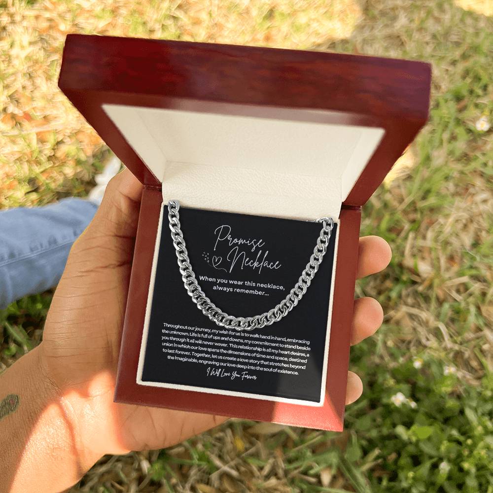 Promise Necklace for him - Cuban Link Chain