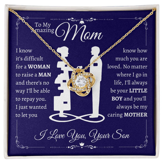 TO MY MOM FROM SON LOVE KNOT NECKLACE