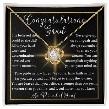 Graduation Love Knot Necklace