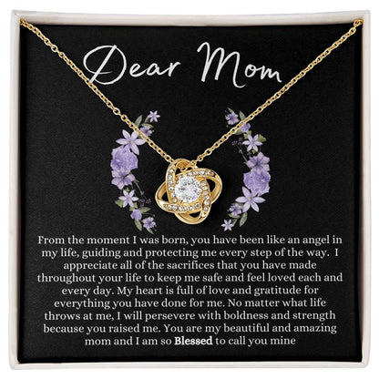 DEAR MOM LOVE KNOT NECKLACE