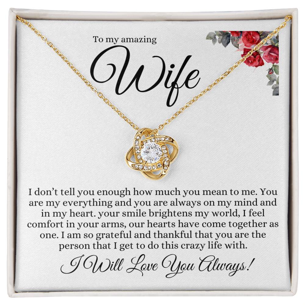 TO MY AMAZING WIFE LOVE KNOT NECKLACE