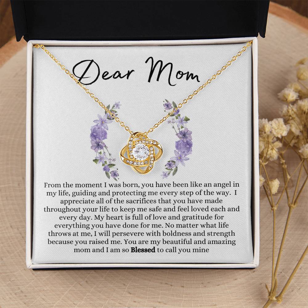 DEAR MOM LOVE KNOT NECKLACE