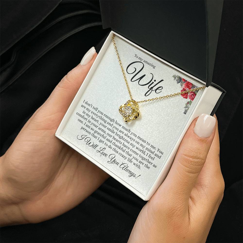 TO MY AMAZING WIFE LOVE KNOT NECKLACE
