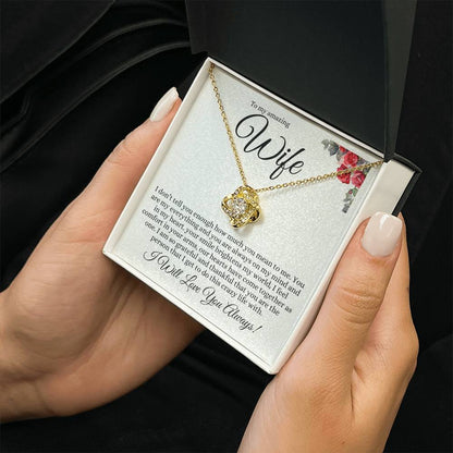 TO MY AMAZING WIFE LOVE KNOT NECKLACE