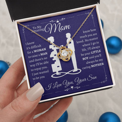 TO MY MOM FROM SON LOVE KNOT NECKLACE