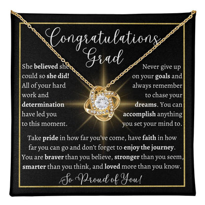 Graduation Love Knot Necklace