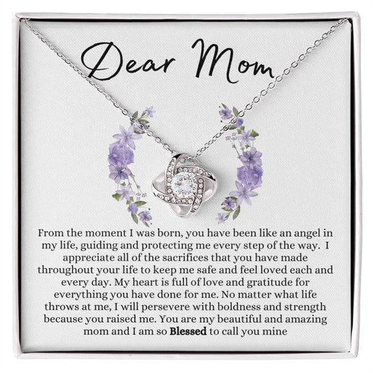 DEAR MOM LOVE KNOT NECKLACE