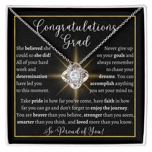 Graduation Love Knot Necklace