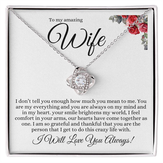 TO MY AMAZING WIFE LOVE KNOT NECKLACE