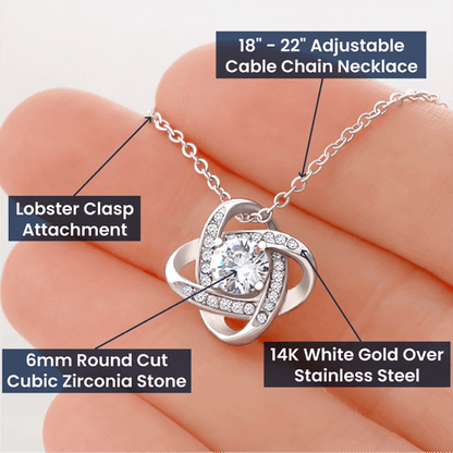 DEAR MOM LOVE KNOT NECKLACE